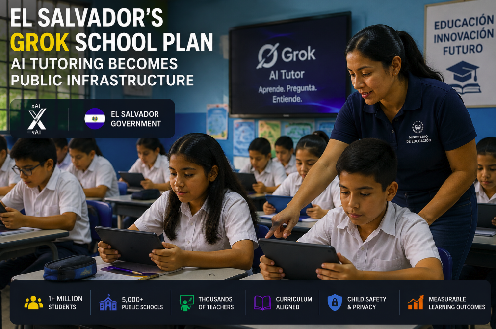 El Salvador’s Grok School Plan Turns AI Tutoring Into Public Infrastructure