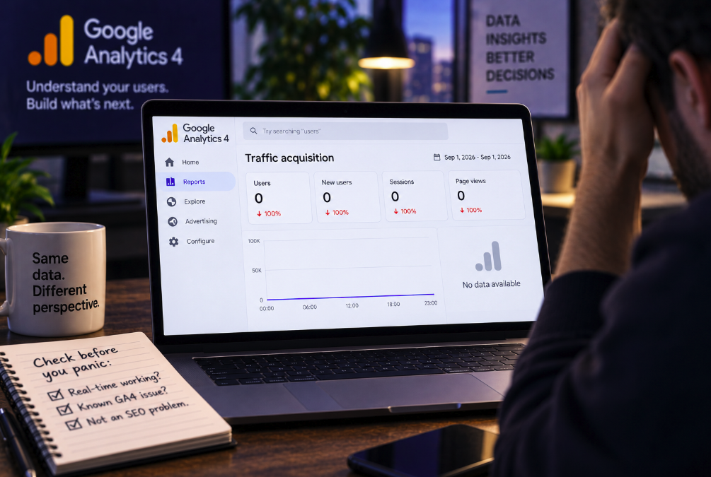 GA4 Shows Zero Traffic — Don’t Mistake a Reporting Bug for an SEO Collapse