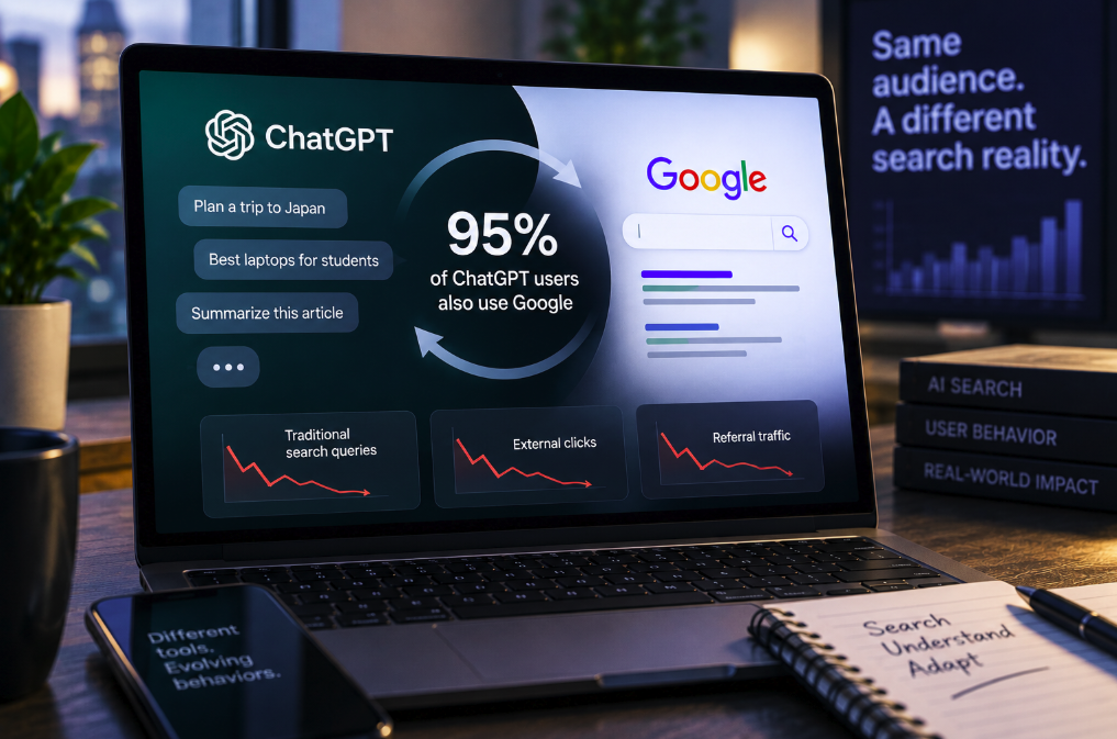 95% of ChatGPT Users Still Use Google — but They Search and Click Less