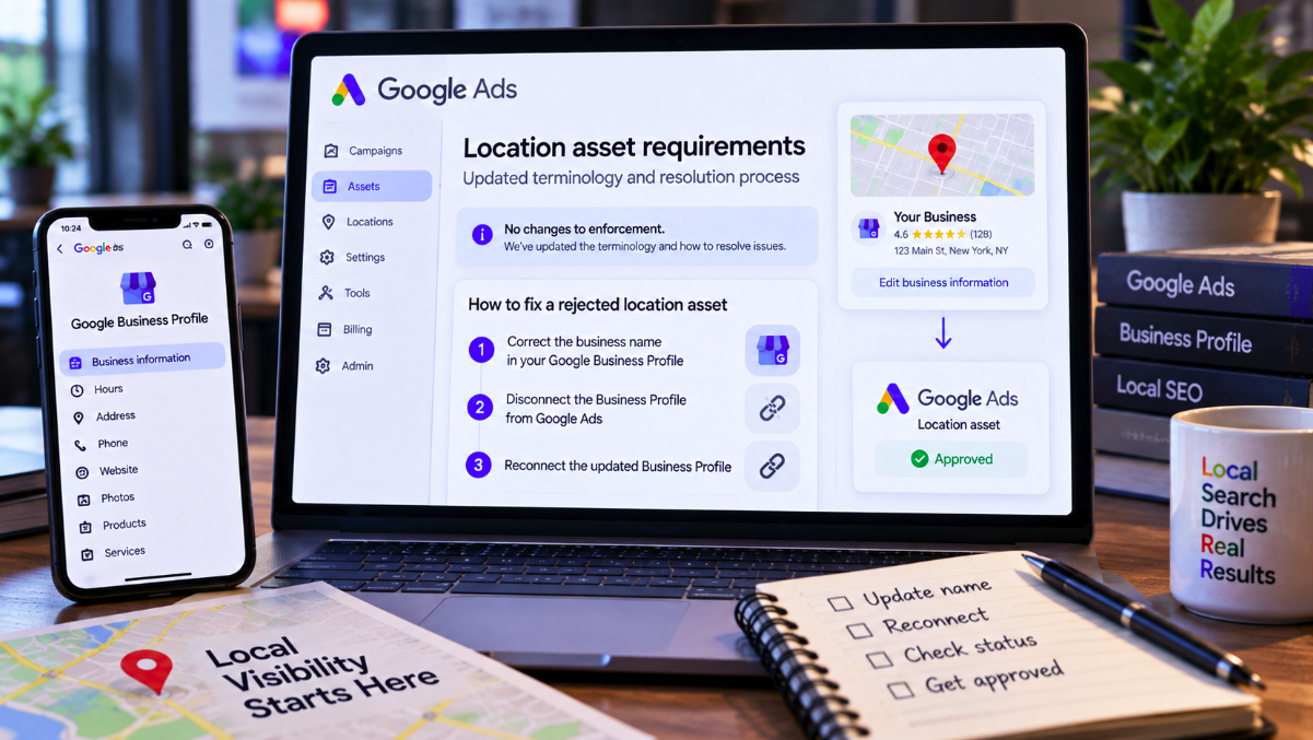 Fixing a Rejected Google Ads Location Asset May Now Start Inside Your Business Profile