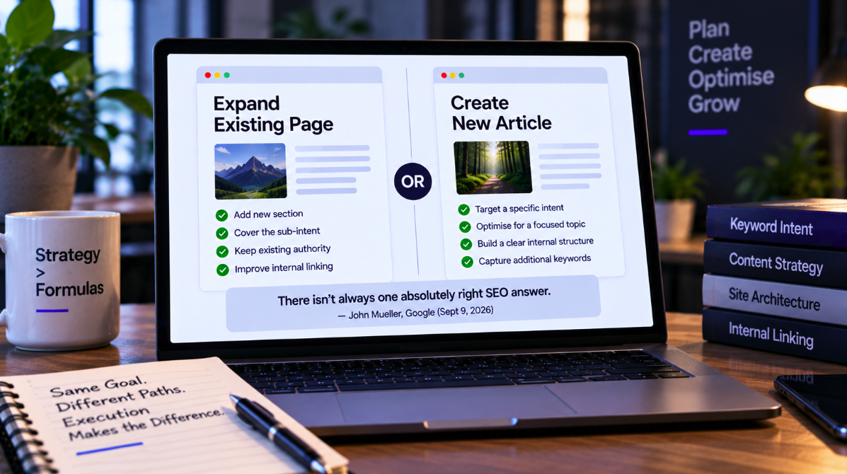 Expand the Page or Create a New One? Google Says There May Be No Single Right SEO Answer