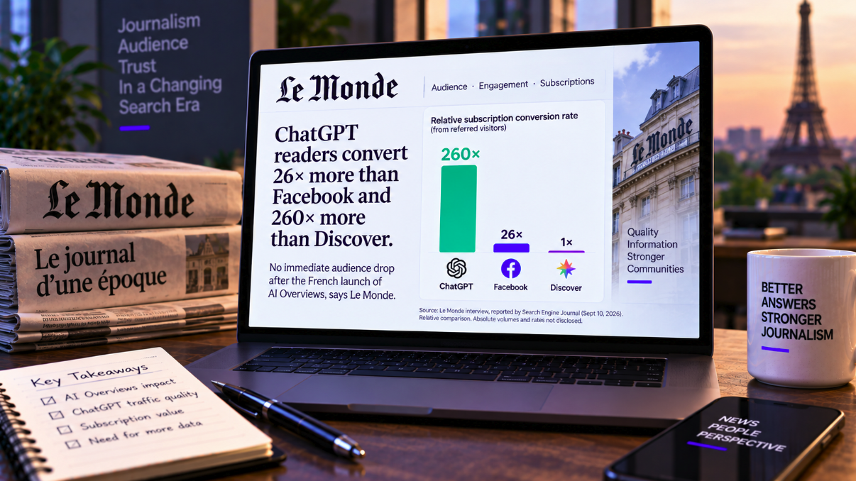 Le Monde Says ChatGPT Referrals Convert 260 Times Better Than Discover
