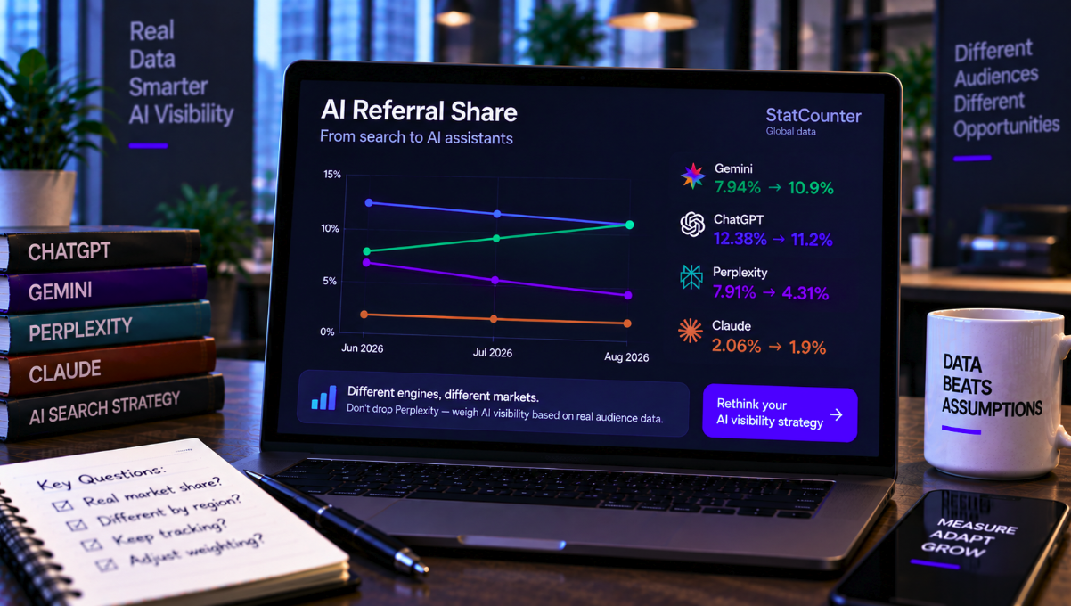 Perplexity’s Referral Share Nearly Halved—Should AI Visibility Scores Stop Treating Every Engine Equally?