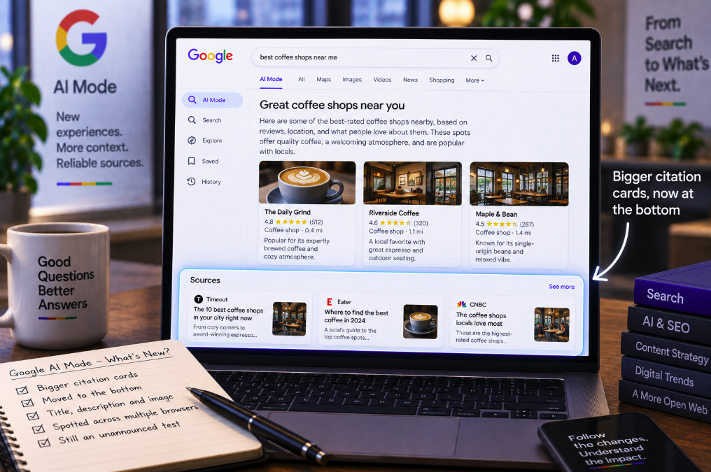 Google Is Testing Bigger Citation Cards—but Moving Them to the Bottom of AI Mode