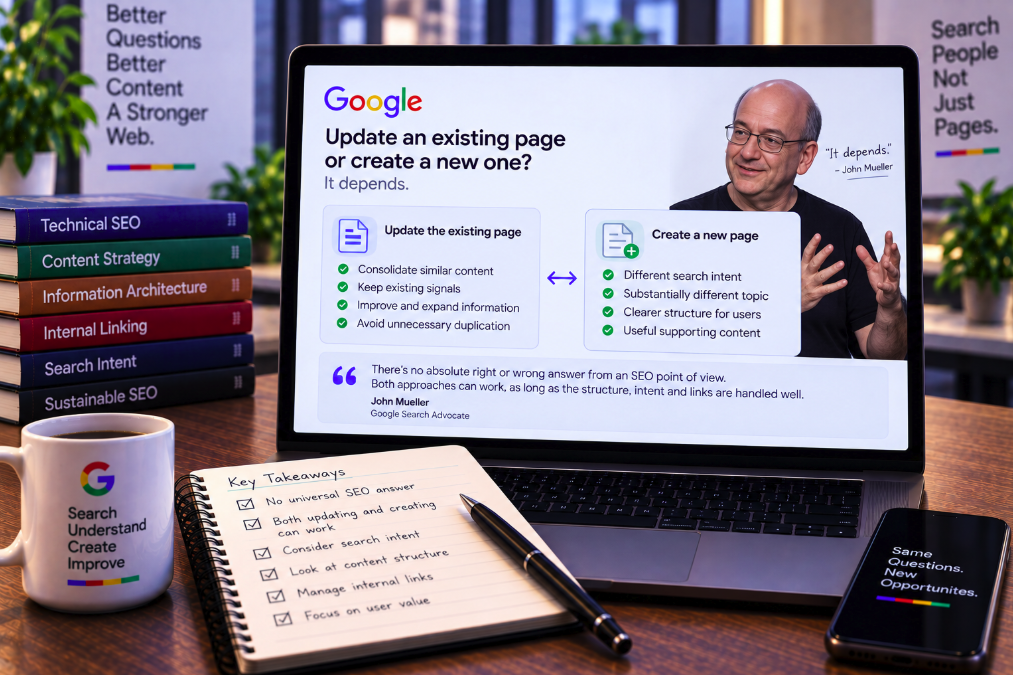 Google Says “Expand or Create a New Page?” Has No Universal SEO Answer