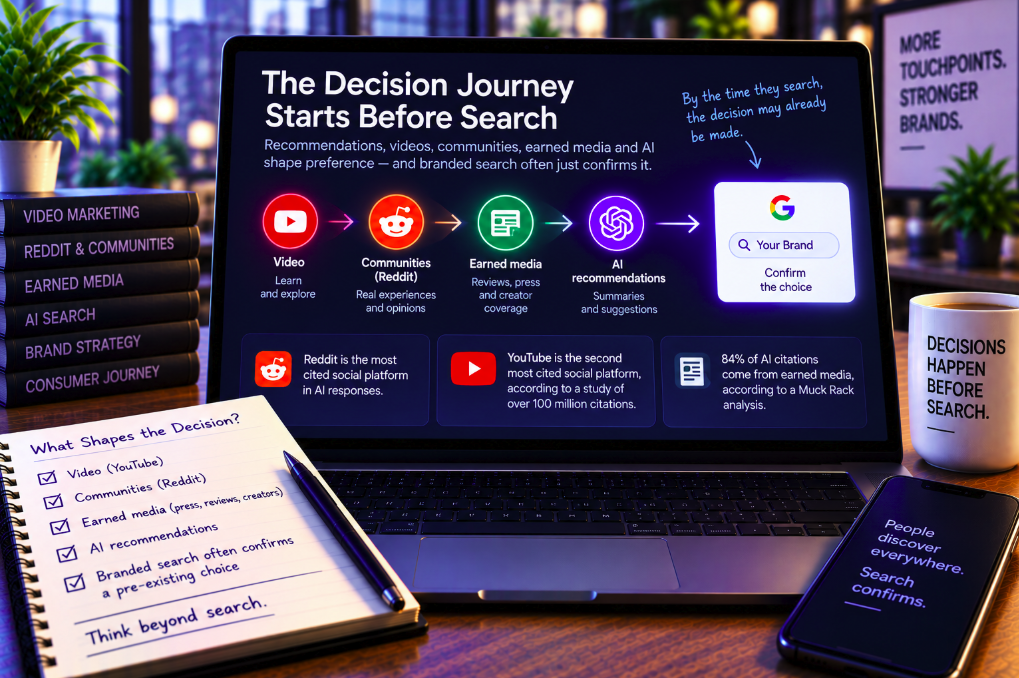 Branded Search May Be Taking Credit for Decisions Already Shaped by YouTube, Reddit and AI Recommendations