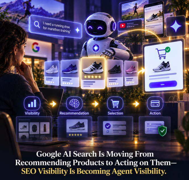 Google AI Search Is Moving From Recommending Products to Acting on Them—SEO Visibility Is Becoming Agent Visibility