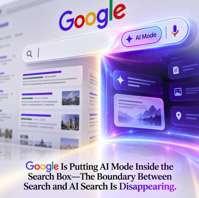 Google Is Putting AI Mode Inside the Search Box—The Boundary Between Search and AI Search Is Disappearing