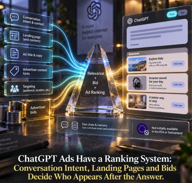ChatGPT Ads Have a Ranking System: Conversation Intent, Landing Pages and Bids Decide Who Appears After the Answer