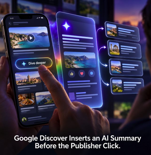 Google Discover Inserts an AI Summary Before the Publisher Click