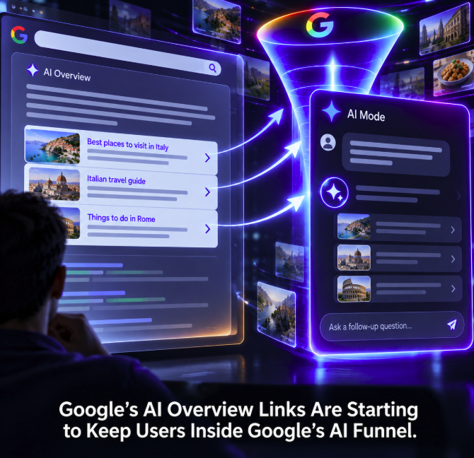 Google’s AI Overview Links Are Starting to Keep Users Inside Google’s AI Funnel