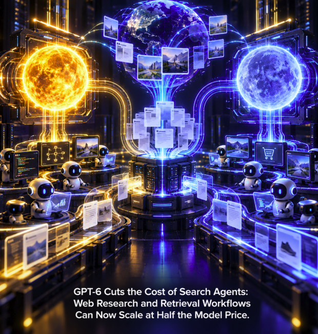 GPT-6 Cuts the Cost of Search Agents: Web Research and Retrieval Workflows Can Now Scale at Half the Model Price