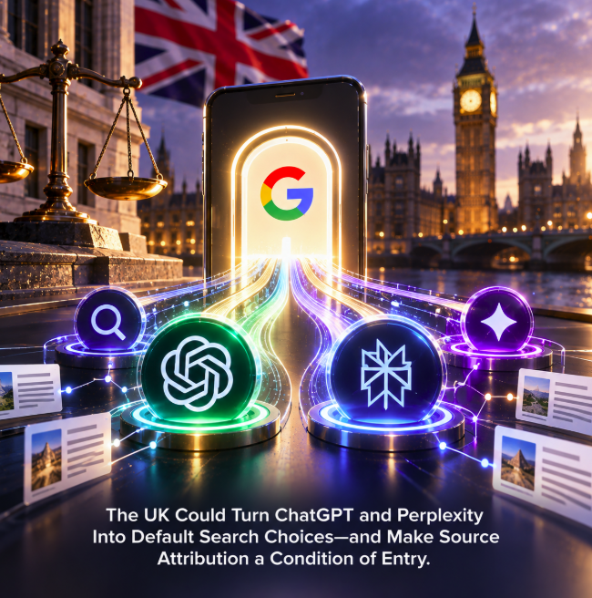 The UK Could Turn ChatGPT and Perplexity Into Default Search Choices—and Make Source Attribution a Condition of Entry