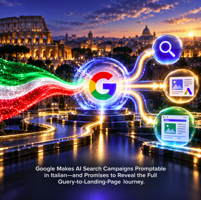 Google Makes AI Search Campaigns Promptable in Italian—and Promises to Reveal the Full Query-to-Landing-Page Journey