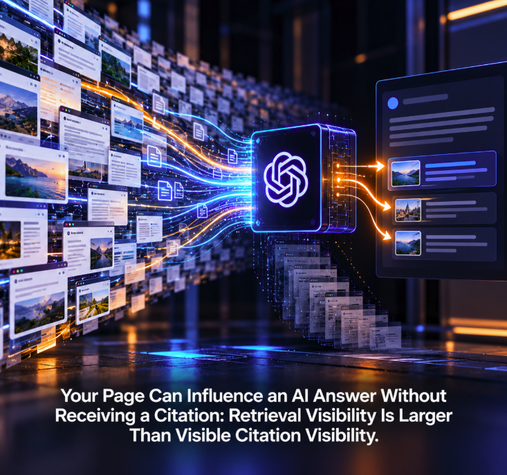 Your Page Can Influence an AI Answer Without Receiving a Citation: Retrieval Visibility Is Larger Than Visible Citation Visibility