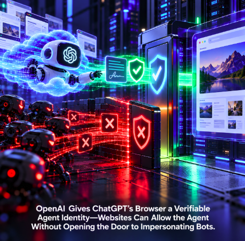 OpenAI Gives ChatGPT’s Browser a Verifiable Agent Identity—Websites Can Allow the Agent Without Opening the Door to Impersonating Bots