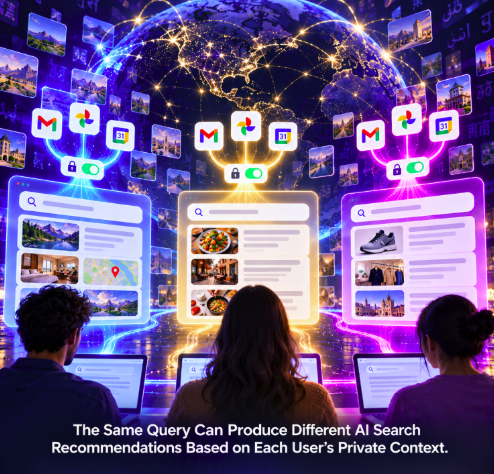 The Same Query Can Produce Different AI Search Recommendations Based on Each User’s Private Context