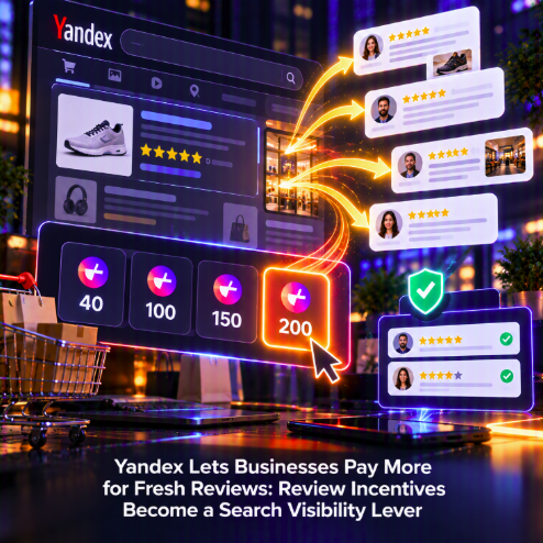 Yandex Lets Businesses Pay More for Fresh Reviews: Review Incentives Become a Search Visibility Lever