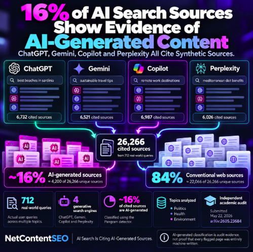 AI Search Is Citing AI-Generated Sources: About 16% of Citations Show Evidence of Synthetic Content
