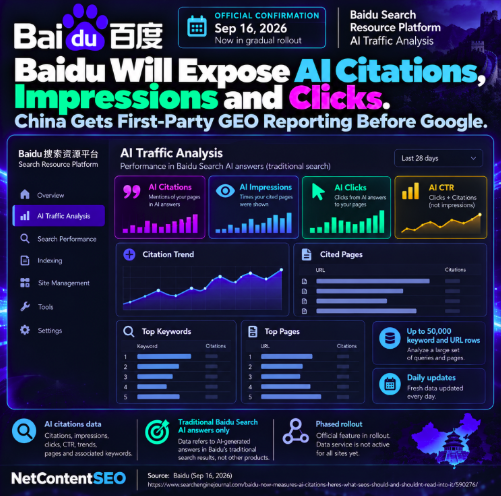 Baidu Will Expose AI Citations, Impressions and Clicks: China Gets First-Party GEO Reporting Before Google