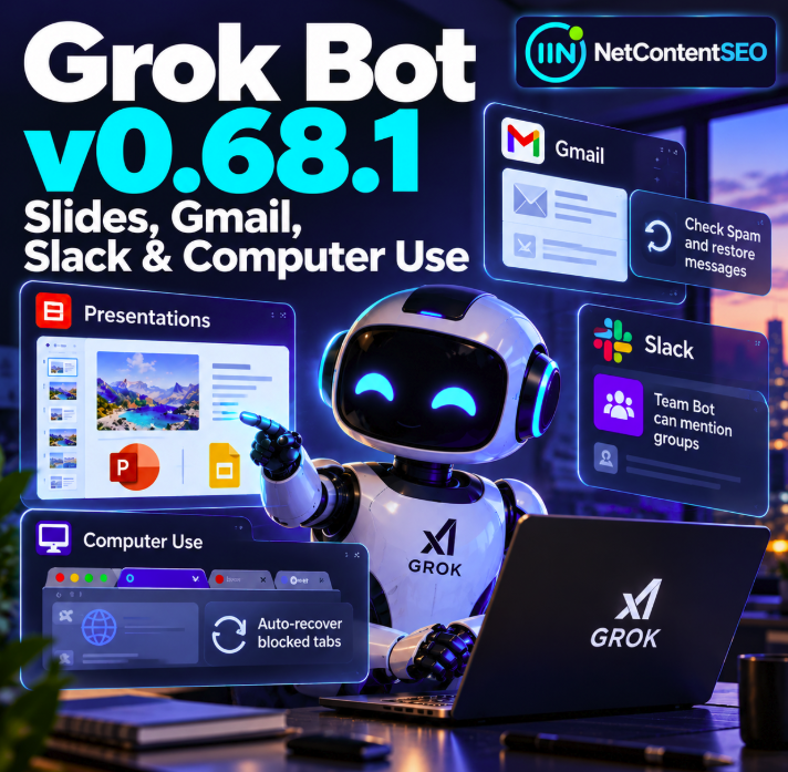 Grok Bot v0.68.1 Adds Slides, Gmail Spam Recovery, Slack Groups and Faster Computer Use