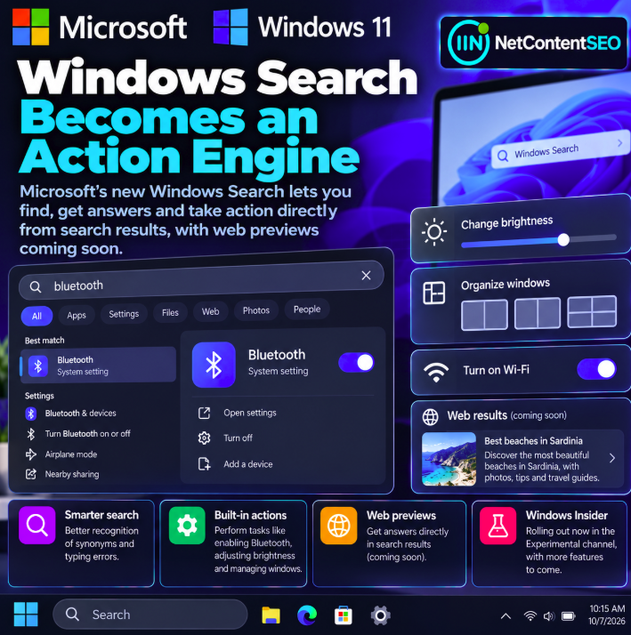 Microsoft Turns Windows Search Into an Action Engine: Rich Web Answers Are Coming Directly to Search Results