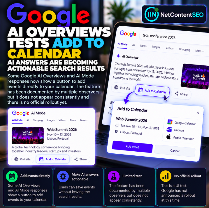 Google AI Overviews Tests Add to Calendar: AI Answers Are Becoming Actionable Search Results