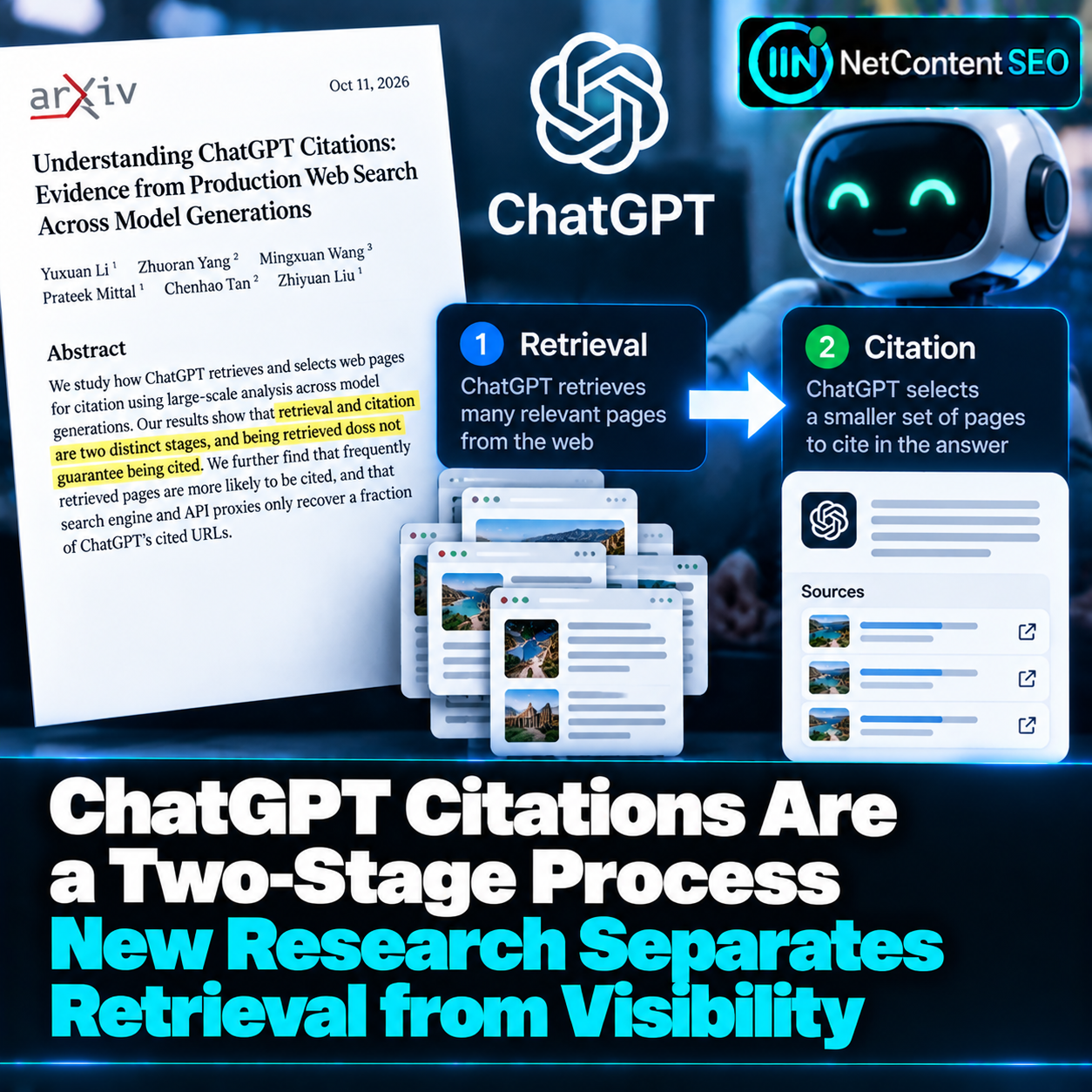 ChatGPT Citations Are a Two-Stage Process: New Research Separates Retrieval from Visibility